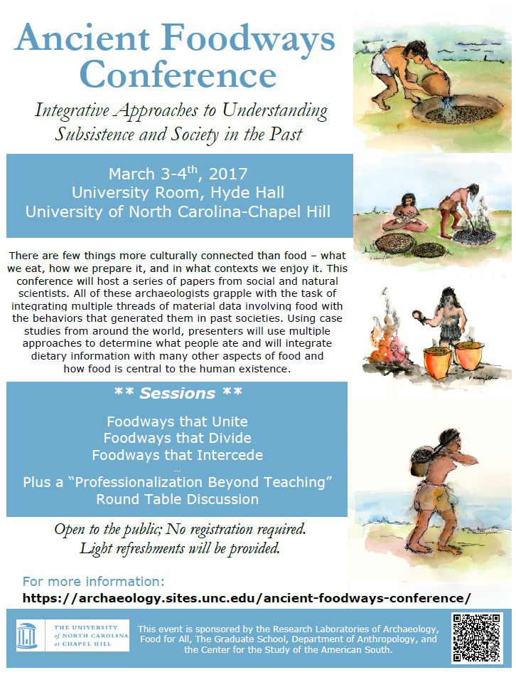 Ancient Foodways Conference. UNC March 3-4, 2017