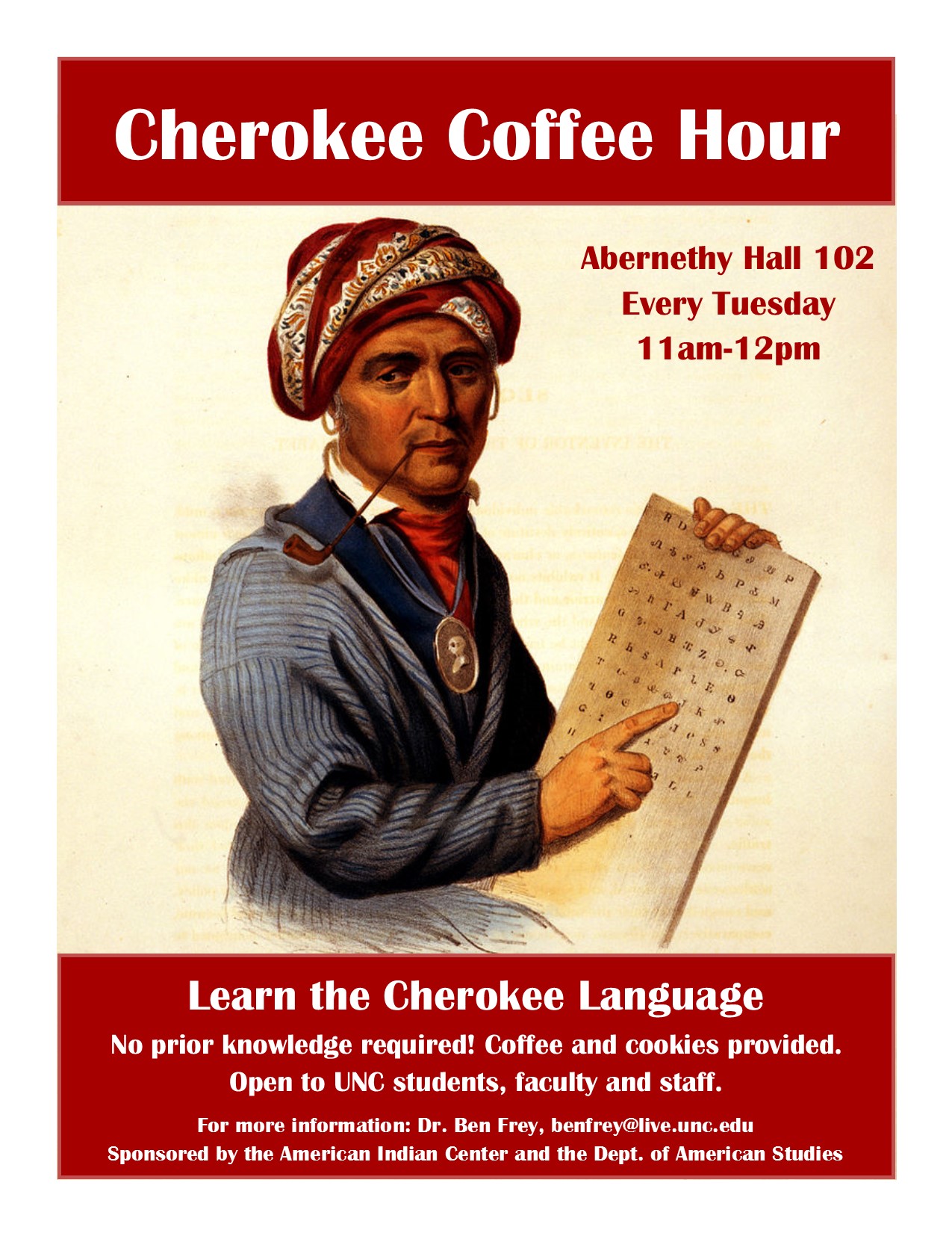 Cherokee Coffee Hour flyer, 2016-2017