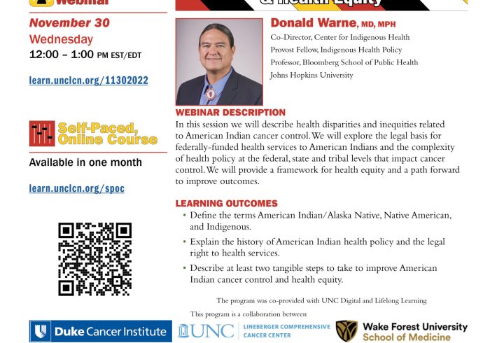 American Indian Cancer Control & Health Equity Webinar